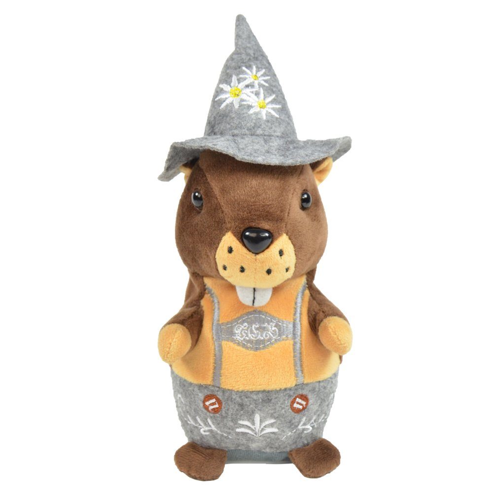 Kögler Kuscheltier Labertier Murmeltier SEPPL mit Trachtenkleidung, plappert alles nach