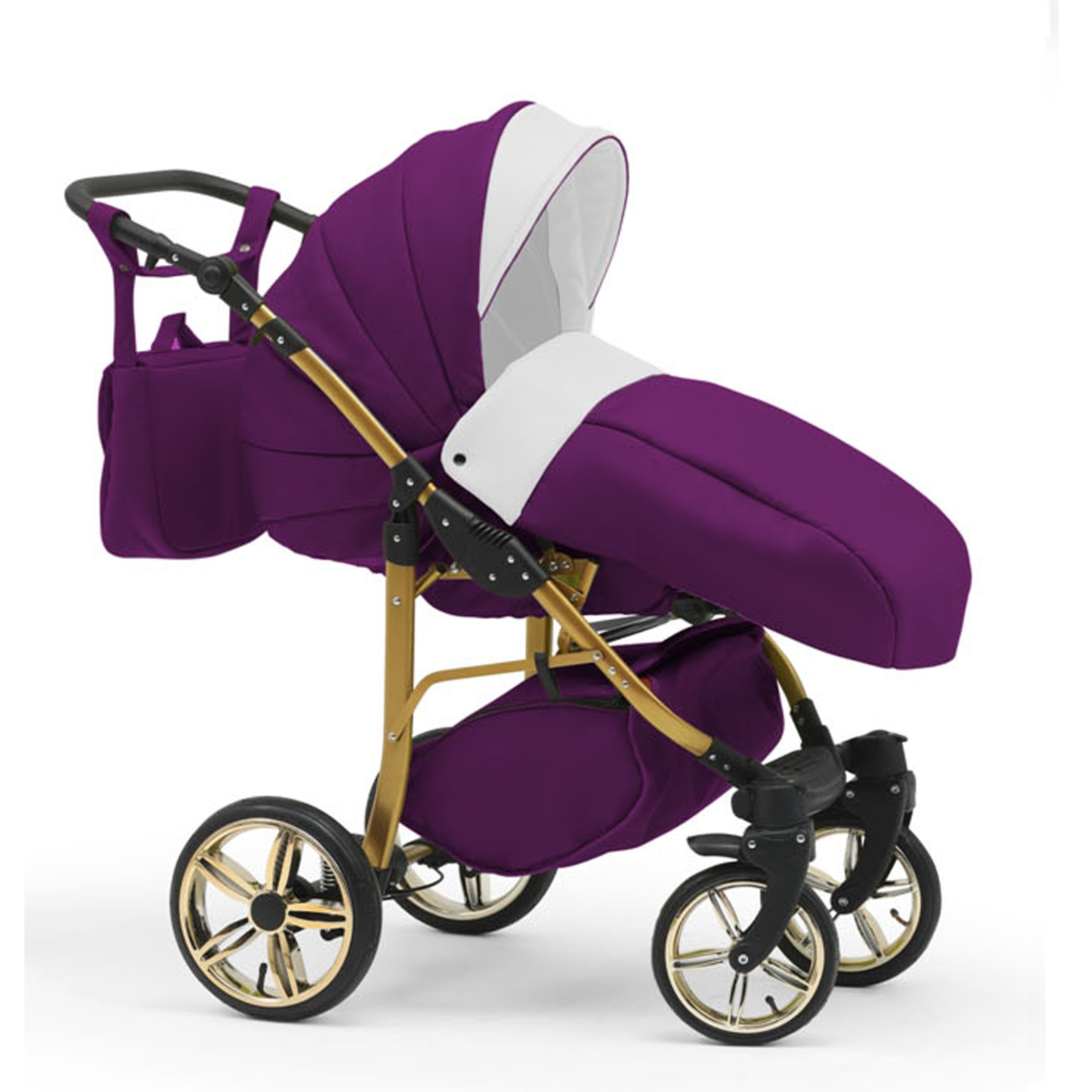 BabyMerc Kombi-Kinderwagen Neo Gold 2 in 1 inkl. Sportsitz und umfangreichen Zubehör in 22 Farben