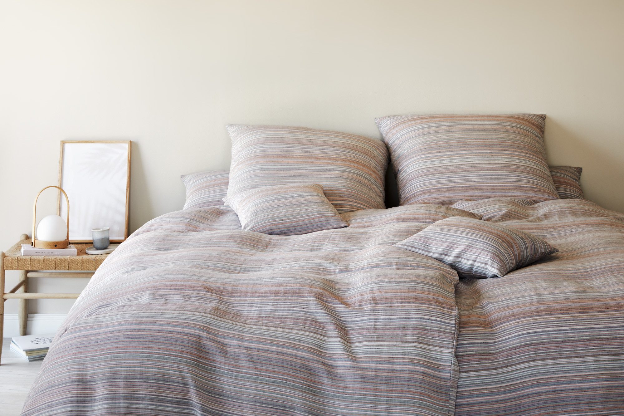 Elegante Bettwäsche Flair, Halbleinen, 2 teilig, angenehmes Hautgefühl