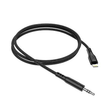 HOCO AUX Audio Jack 3,5 mm Kabel kompatibel mit iPhone UPA18 1 m schwarz Audio-Adapter