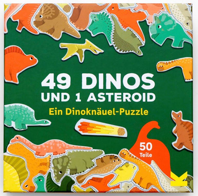 Laurence King Puzzle 49 Dinos und 1 Asteroid, 50 Puzzleteile