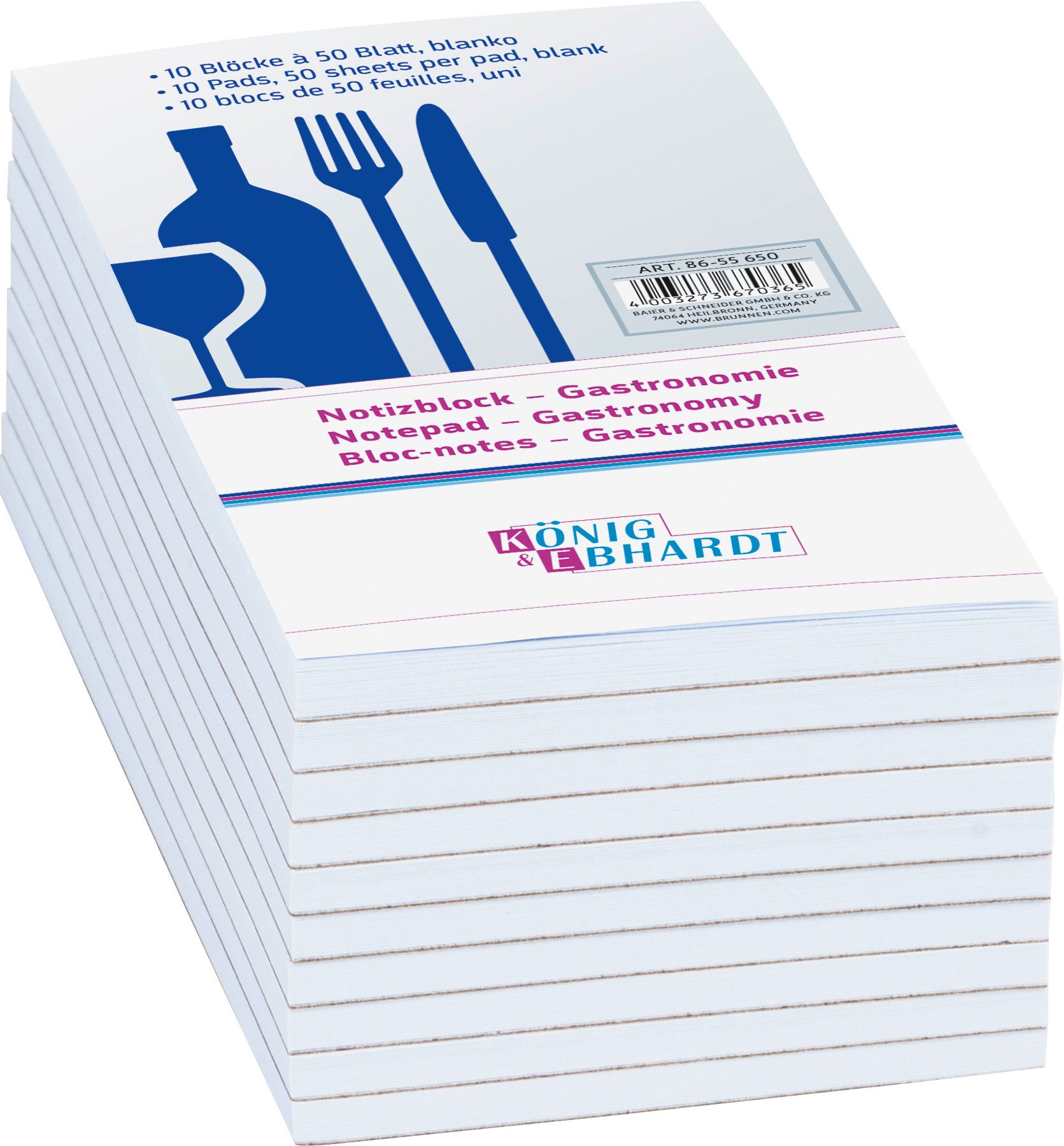 König & Ebhardt Notizblock K&E Notizblock Gastronomie 50 Blatt 10er 8655650