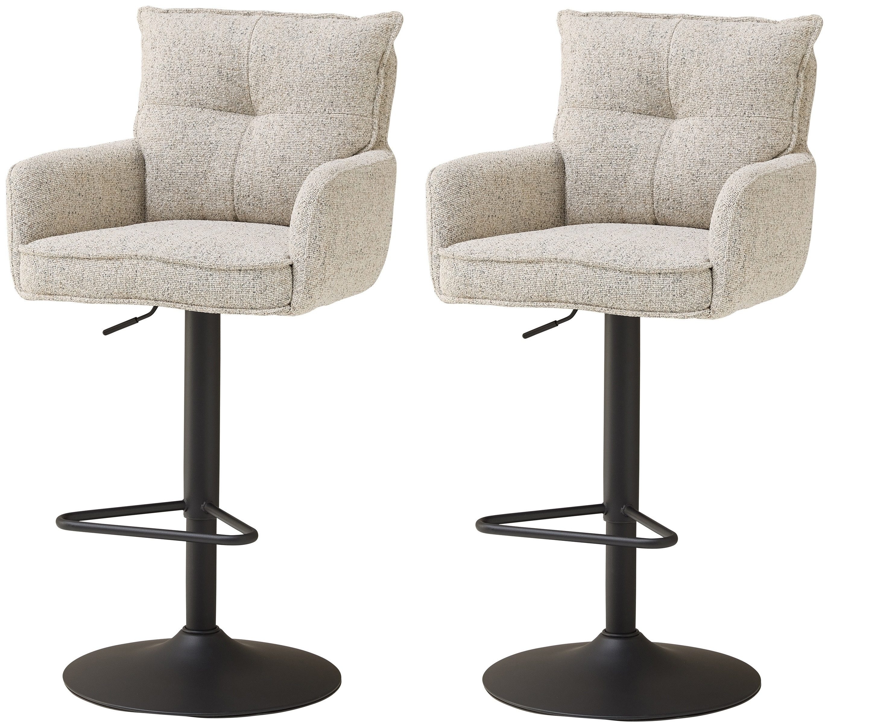freiraum Barhocker Sofia young (2er Set, 2er Set), (2er Set) Armlehnen, beige, schwarz - 54x99/120x58 (BxHxT)