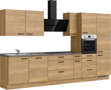nobilia® Küchenzeile "Structura premium", vormontiert, Ausrichtung wählbar, Breite 360 cm, ohne E-Geräte