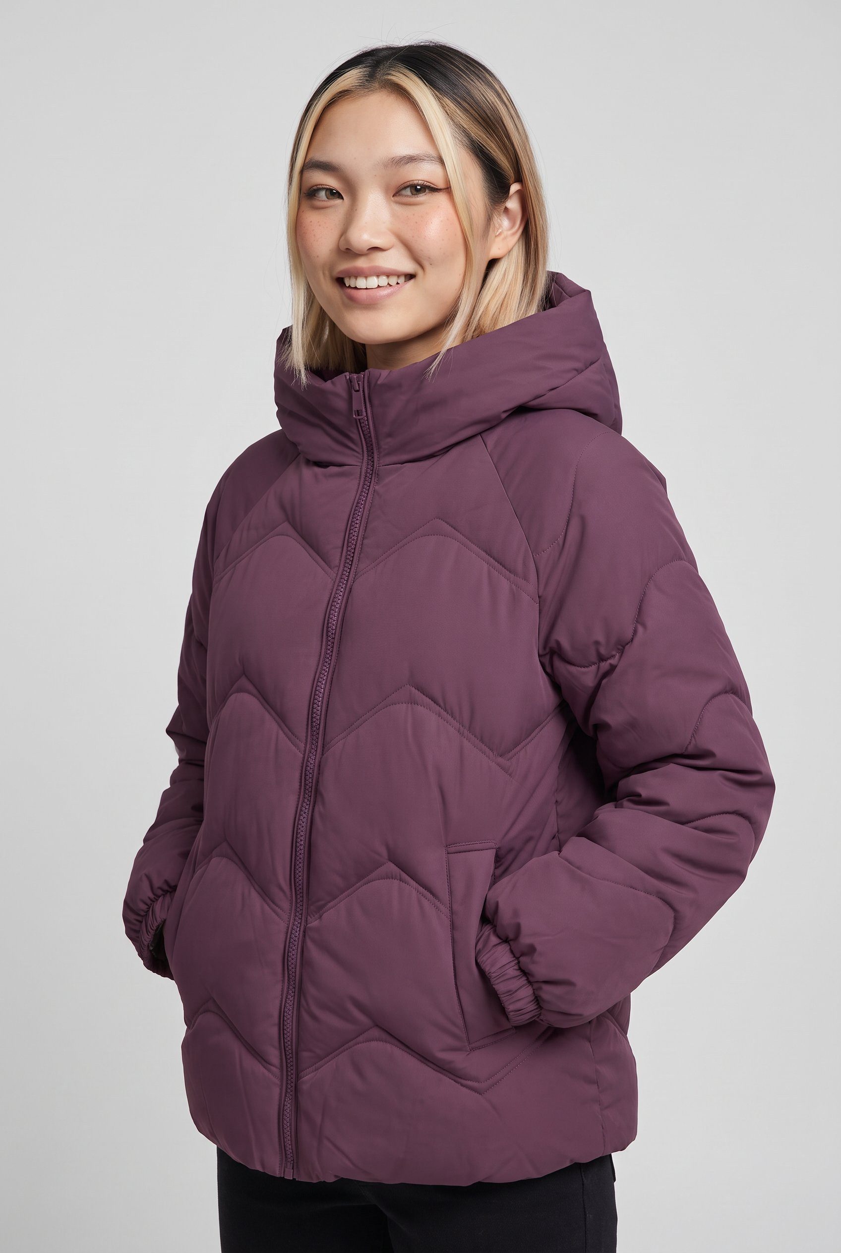 JDY Steppjacke JDYPOWER SHORT HOOD PUFFER OTW HAB Kunstfaser