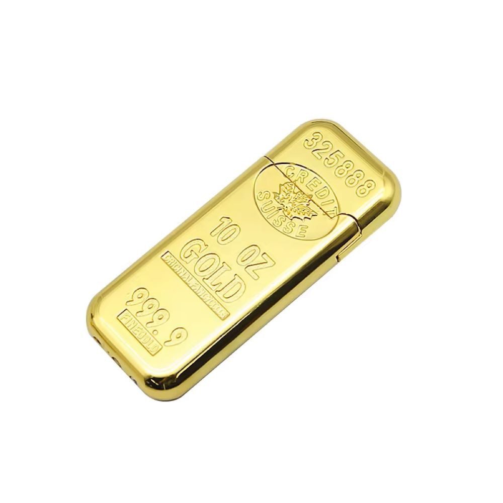 Feuerzeuge Gas Feuerzeug Gasfeuerzeug Goldbarren Design inkl Geschenkschachtel