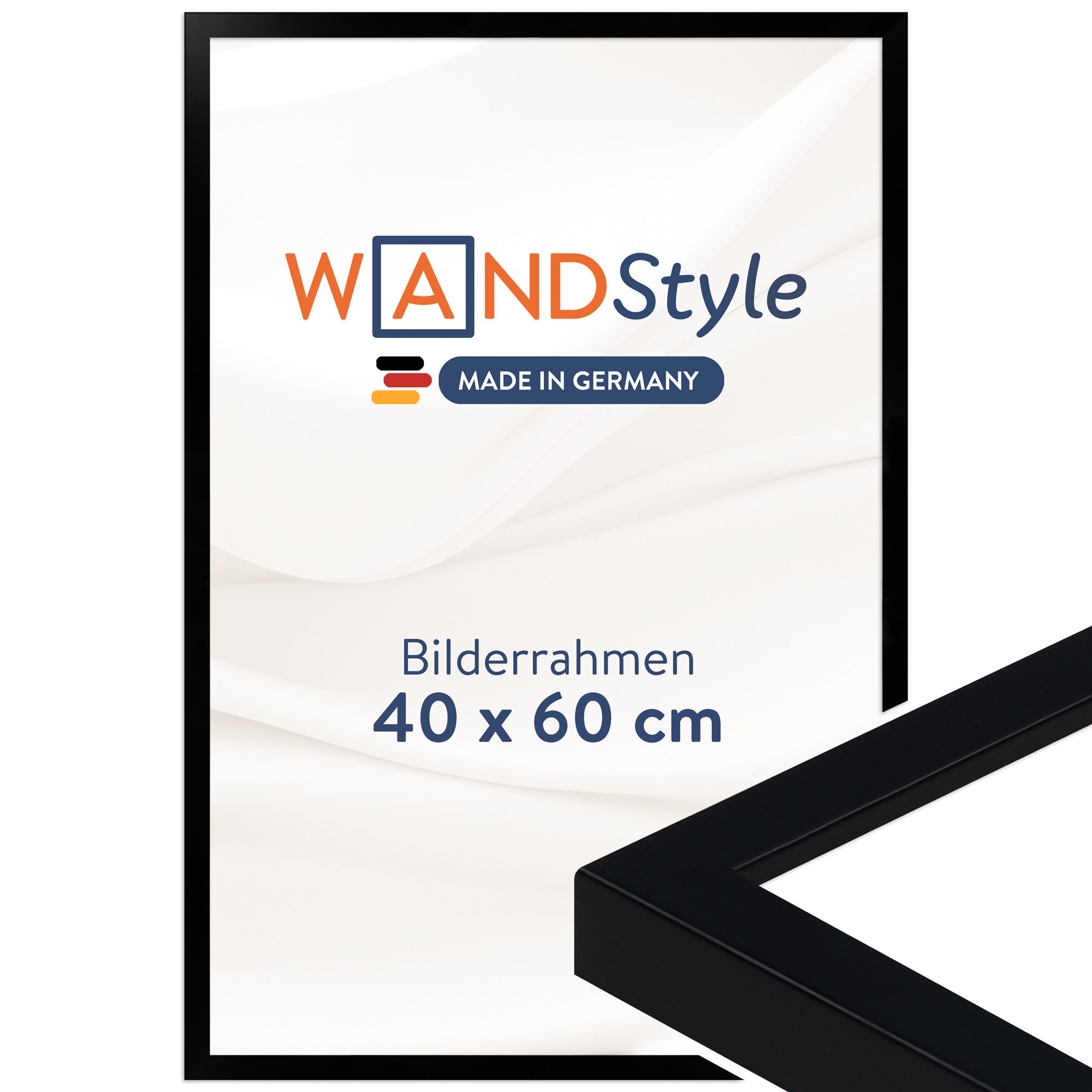 WANDStyle Bilderrahmen H950, Schwarz, aus Massivholz im Stil Modern