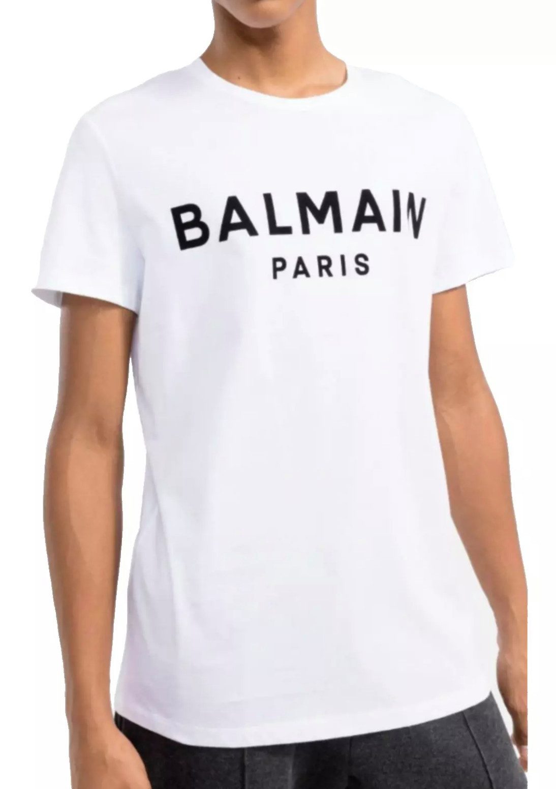Balmain Paris T-Shirt Herren Flocked Logo günstig online kaufen