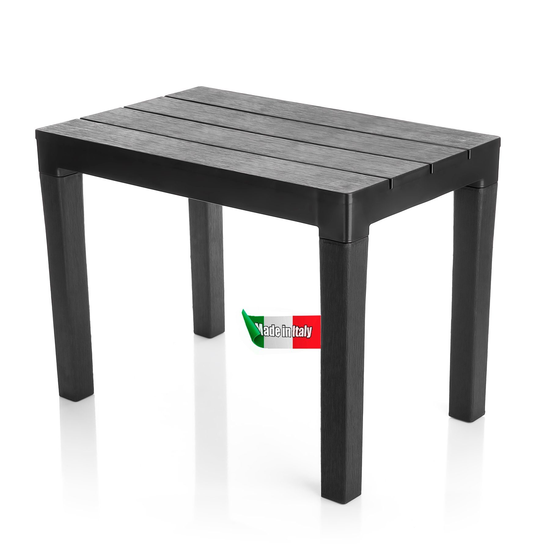 BigDean Gartentisch Garten Beistelltisch in Schwarz wetterfester Campingtis günstig online kaufen