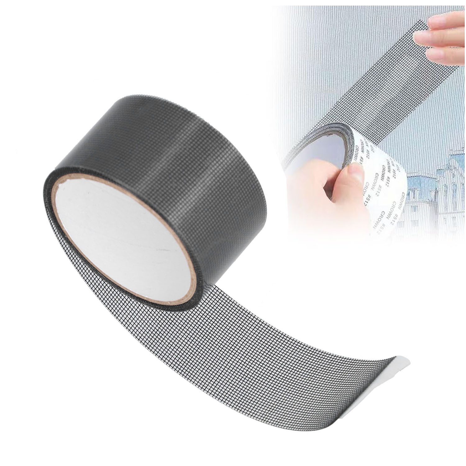 SURFOU Fliegengitter-Gewebe Fliegengitter Reparaturband 5CM x 2m – Moskitonetz Reparatur Tape, (Selbstklebendes Reparaturband aus Fasergewebe – Starke Klebkraft, ausreichend für mehrere Anwendungen, einfach zuschneidbar, 1-St., ideal für Fenster, Türen & Защита от насекомыхgitter)