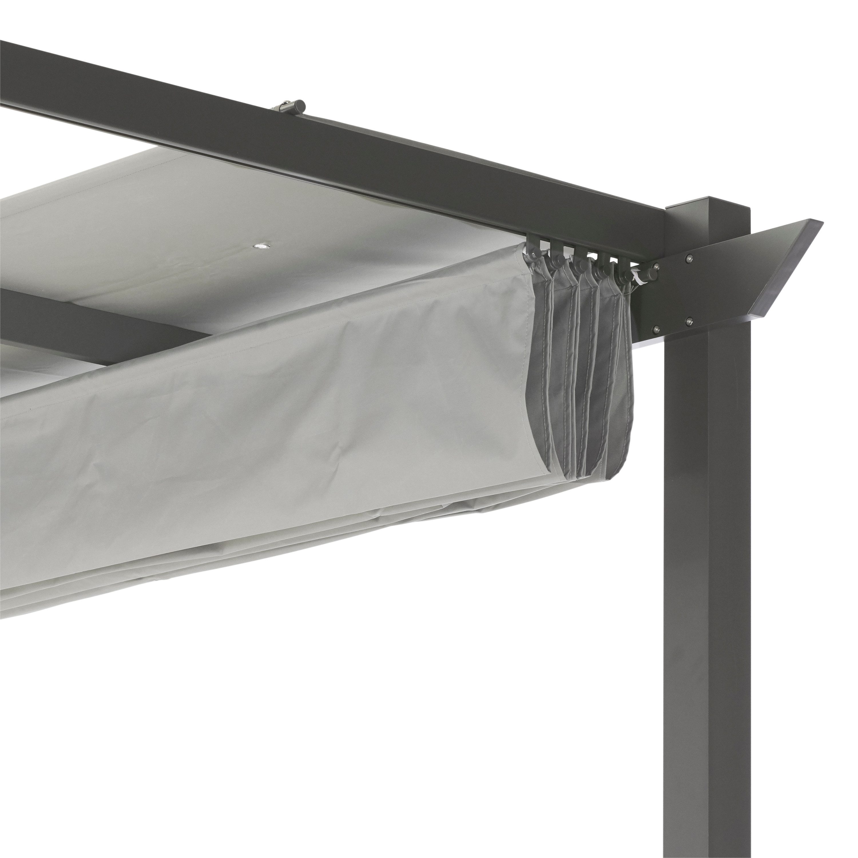 Leco Pavillon-Ersatzdach Dachtextil lichtgrau inkl. Schutzdach für Pergola 4x3 m, 180 g/m², 100% Polyestergewebe ca. 180g/m², lichtgrau