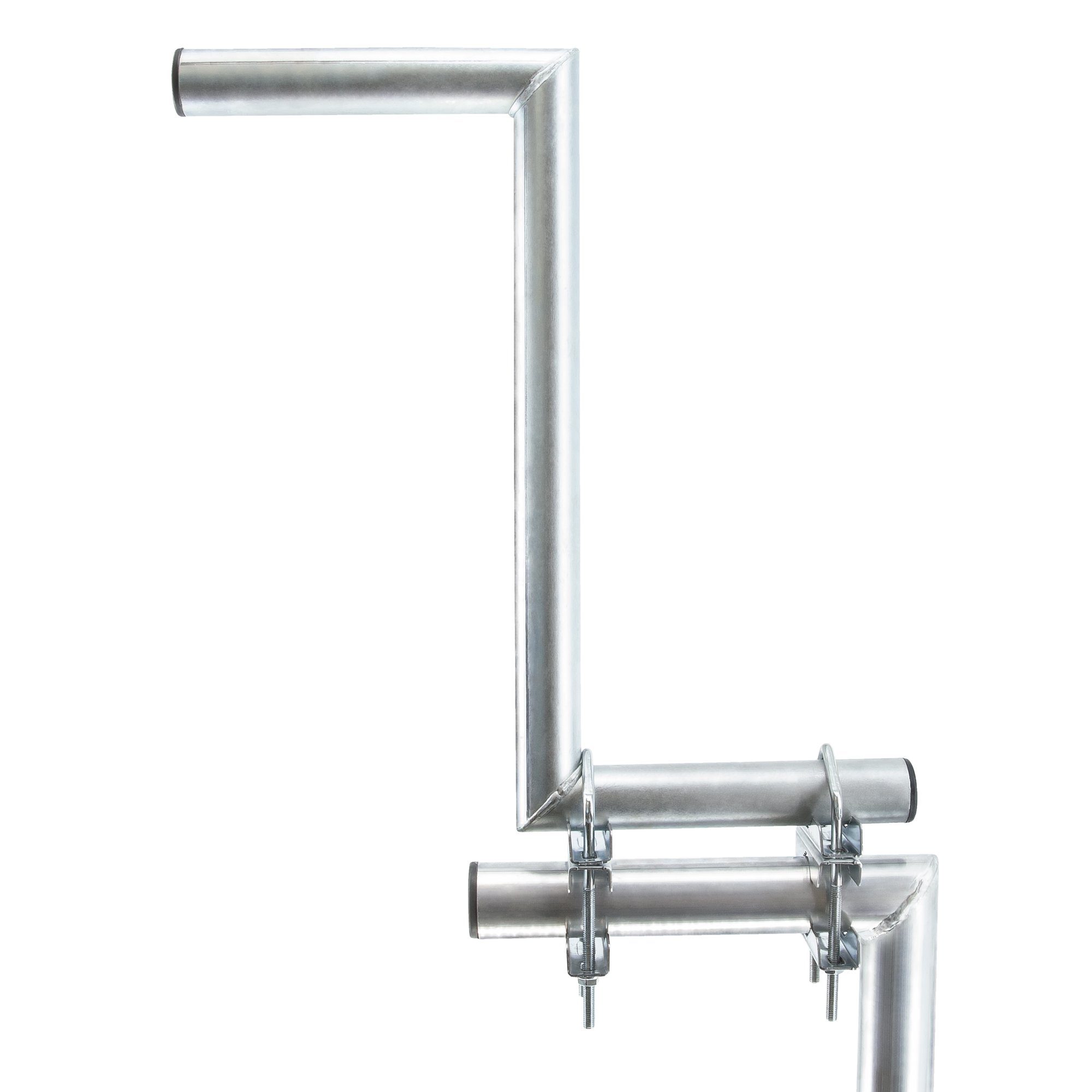 PremiumX SAT-Halterung Z-Ausleger 50cm Ø 42mm Stahl mit Schellen SAT Mast Ausleger
