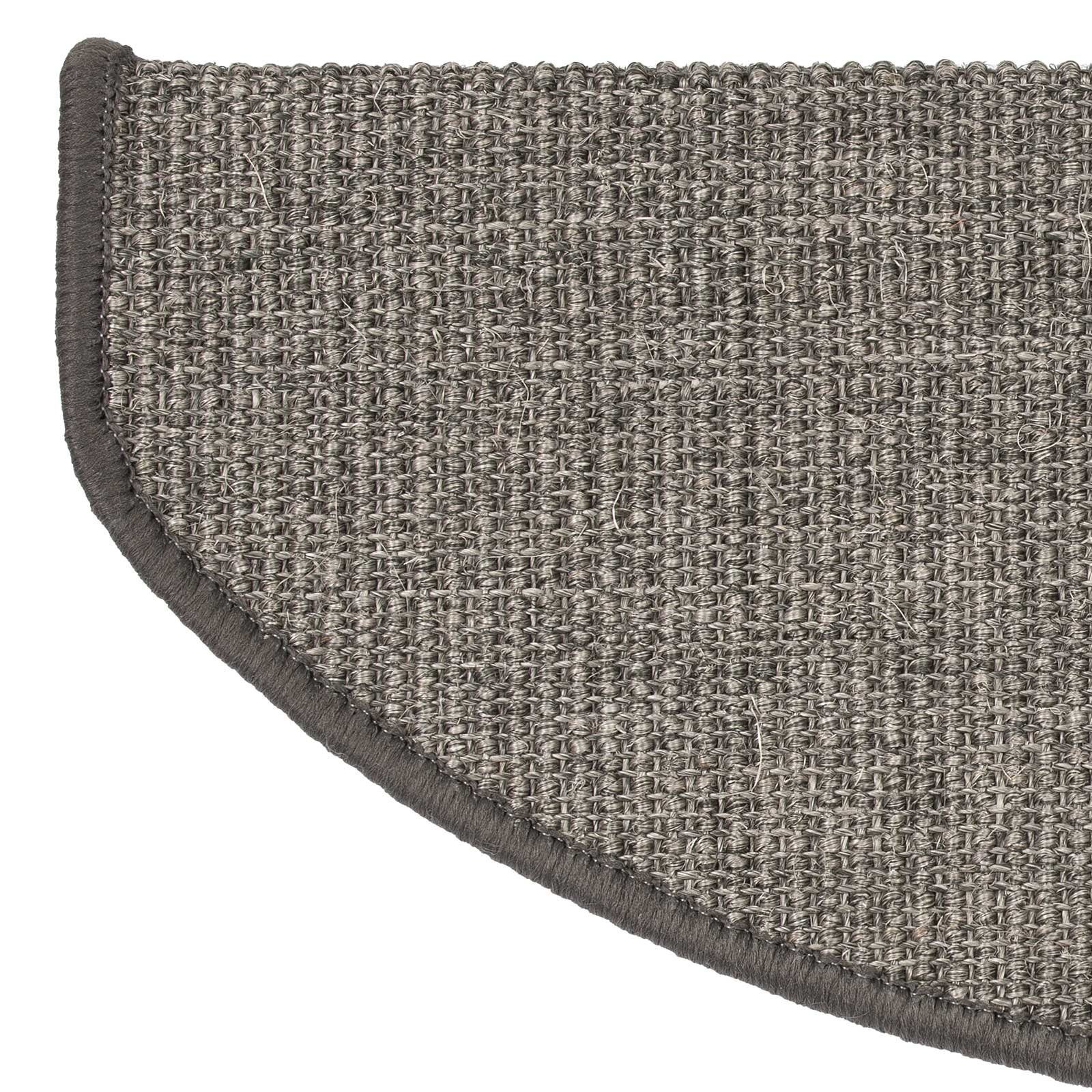 casa pura Stufenmatte Sisal Pure Nature, 2 Größen, Treppenschutz, mit Umkettelung, Halbrund, Höhe: 8 mm
