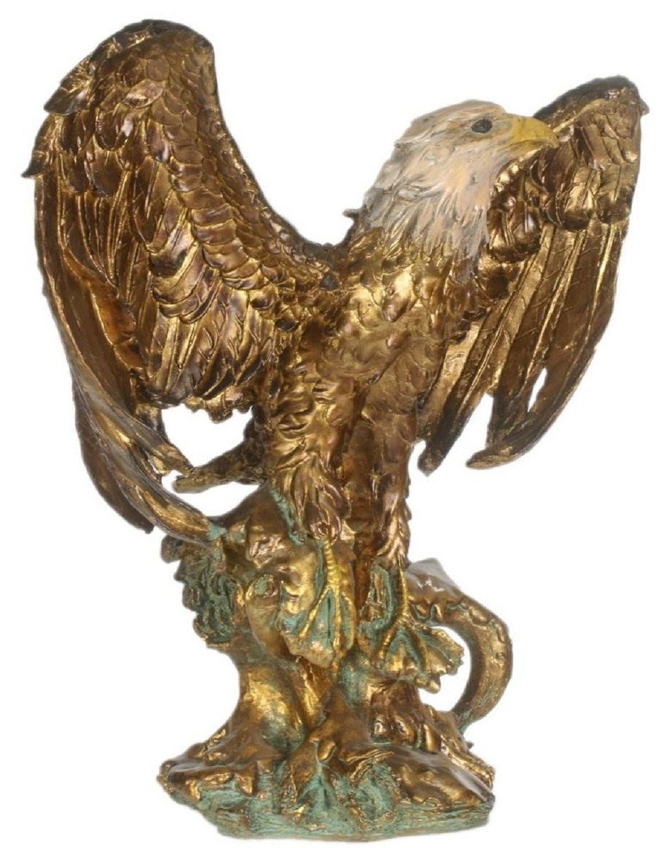 Casa Padrino Dekofigur Casa Padrino Barock Adler Büste Gold / Mehrfarbig 55 x 30 x H. 60 cm - Skulptur - Dekofigur im Barockstil