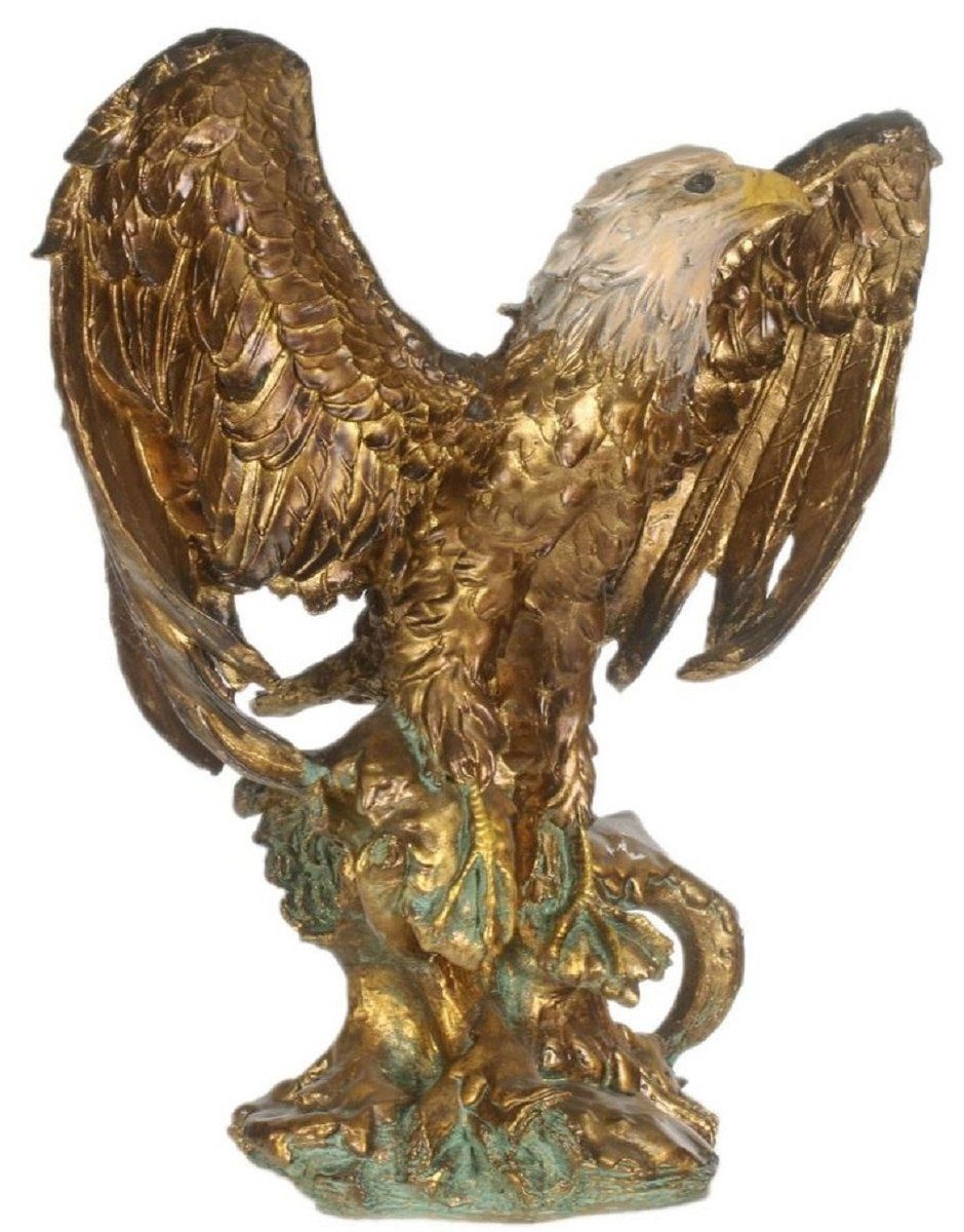 Dekofigur Casa Padrino Barock Adler Büste Gold / Mehrfarbig 55 x 30 x H. 60 cm - Skulptur - Dekofigur im Barockstil