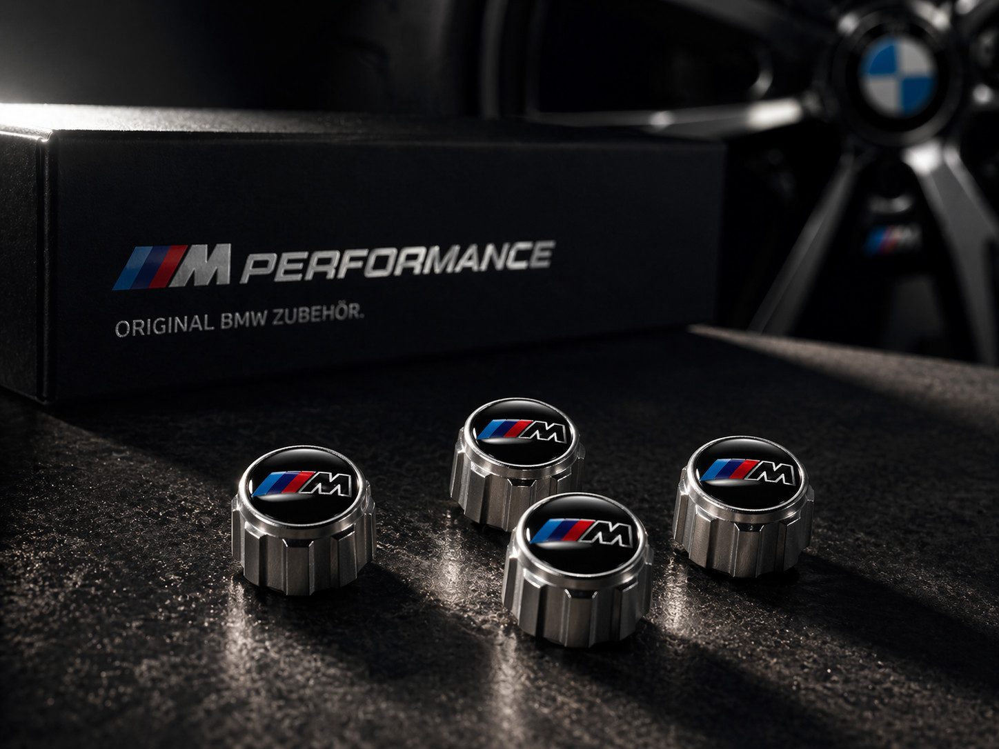 BMW Ventilkappe BMW M Performance Reifenventilkappen Ventilkappen Satz 4 Teilig UPDATE, (1-St)