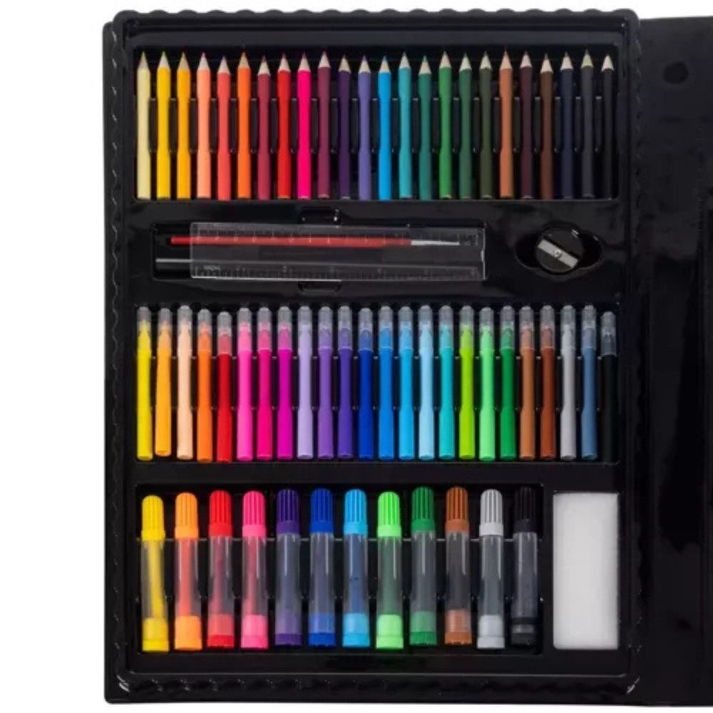 MAALEO Malpalette Malset Malkoffer Set, Enthält Buntstifte, Wachsmalstifte, Ölpastelle, Marker, Aquarellfarben