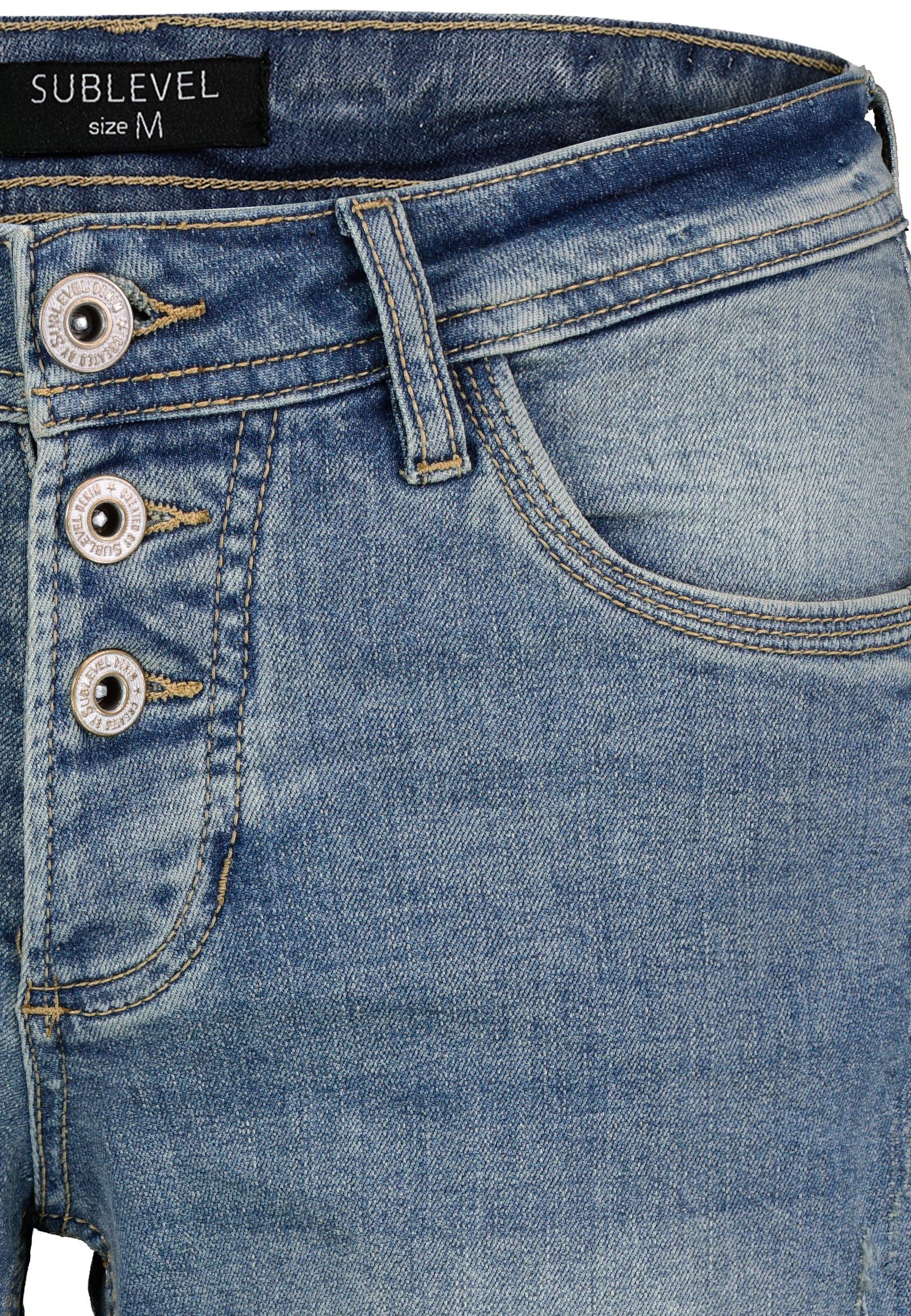 dark-blue Jeanshose Jeansbermudas Kurze SUBLEVEL