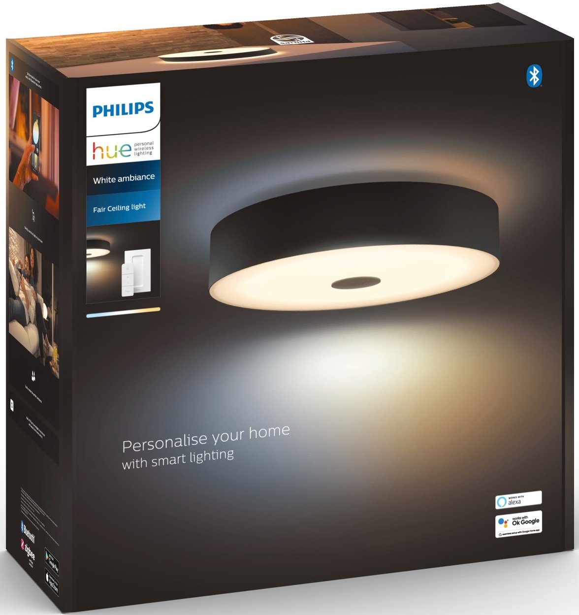 Warmweiß integriert, fest LED Fair, Hue Deckenleuchte Dimmfunktion, LED Philips