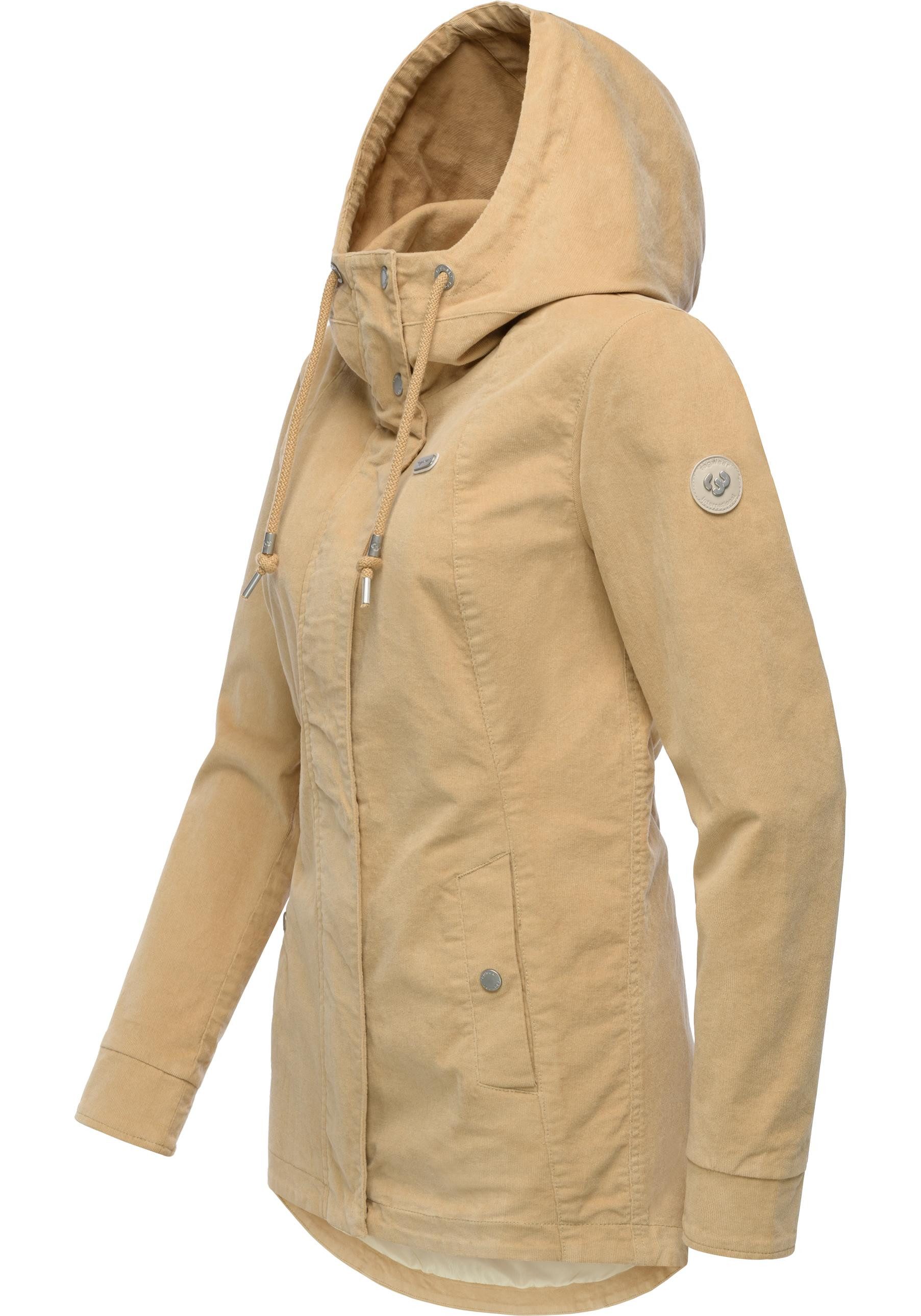 Ragwear Cordjacke Alvena Cordy YOUMODO Sportliche leichte Kordjacke mit Kapuze