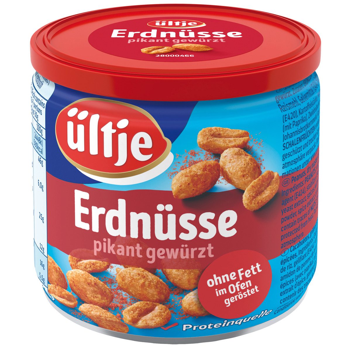 UELTJE Knabberei, Ültje Erdnüsse ohne Fett pikant geröstet mit Paprikawürzung 180g