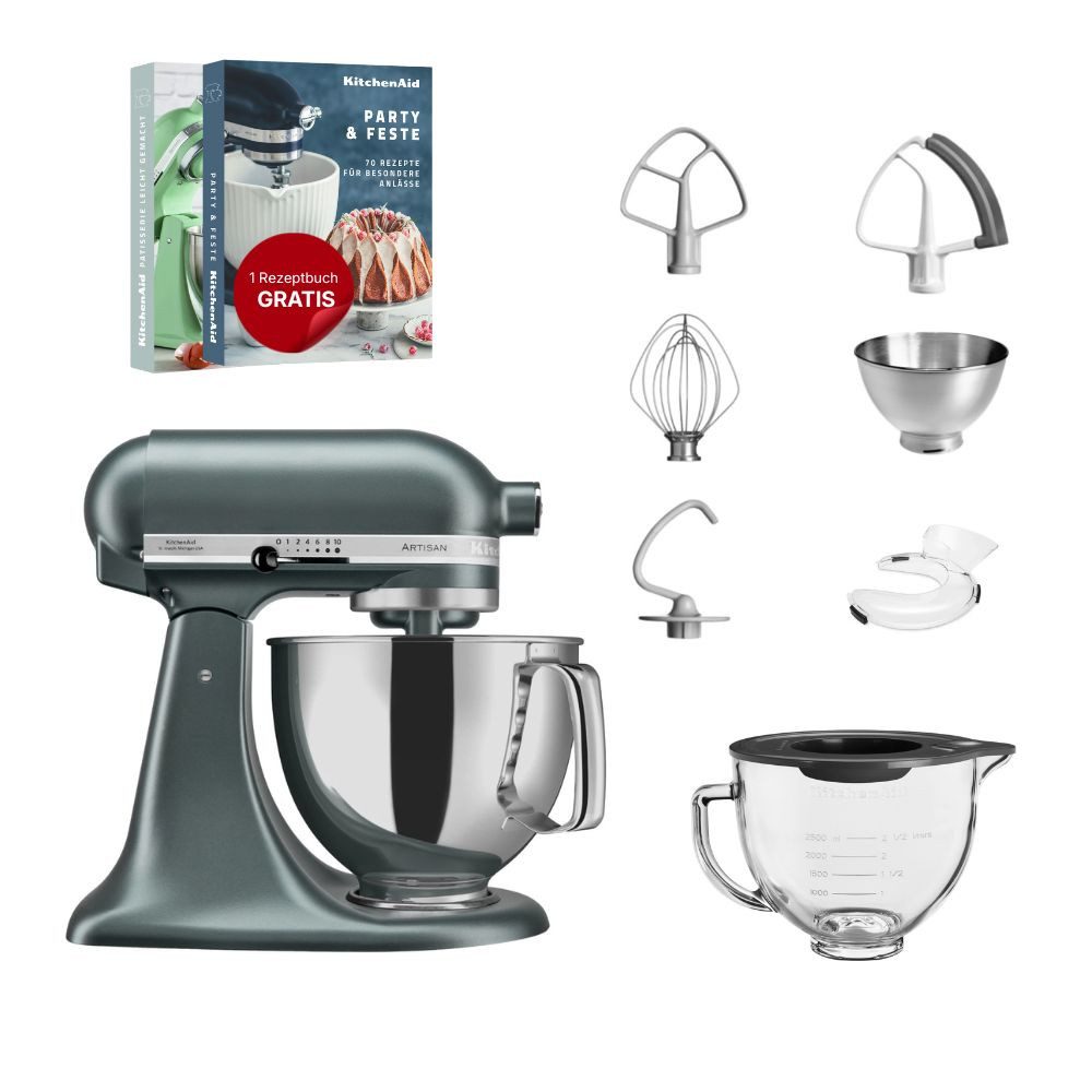 KitchenAid Küchenmaschine KitchenAid 4,8 L 5KSM175 Artisan Glasset mit Glasschüssel