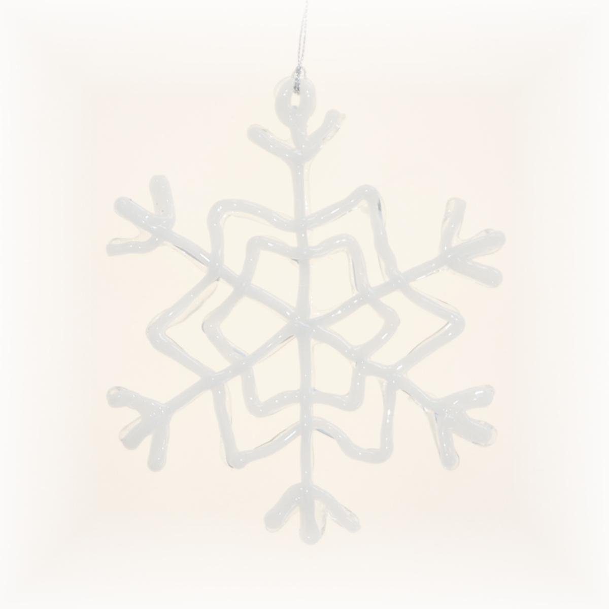 440s Christbaumschmuck 440s Eiskristall Schneeflocke Acryl-Hänger weiß ca 16 cm D (1-tlg)