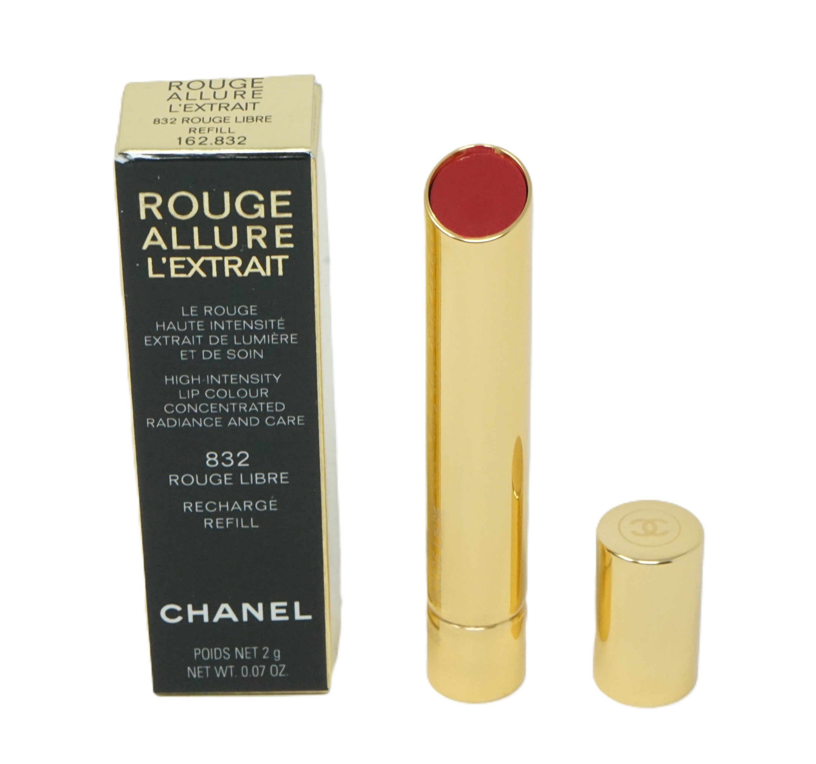 CHANEL Lippenstift Chanel Rouge Allure L'Extrait nachfüllbare stift 832 Rouge Libre 2g
