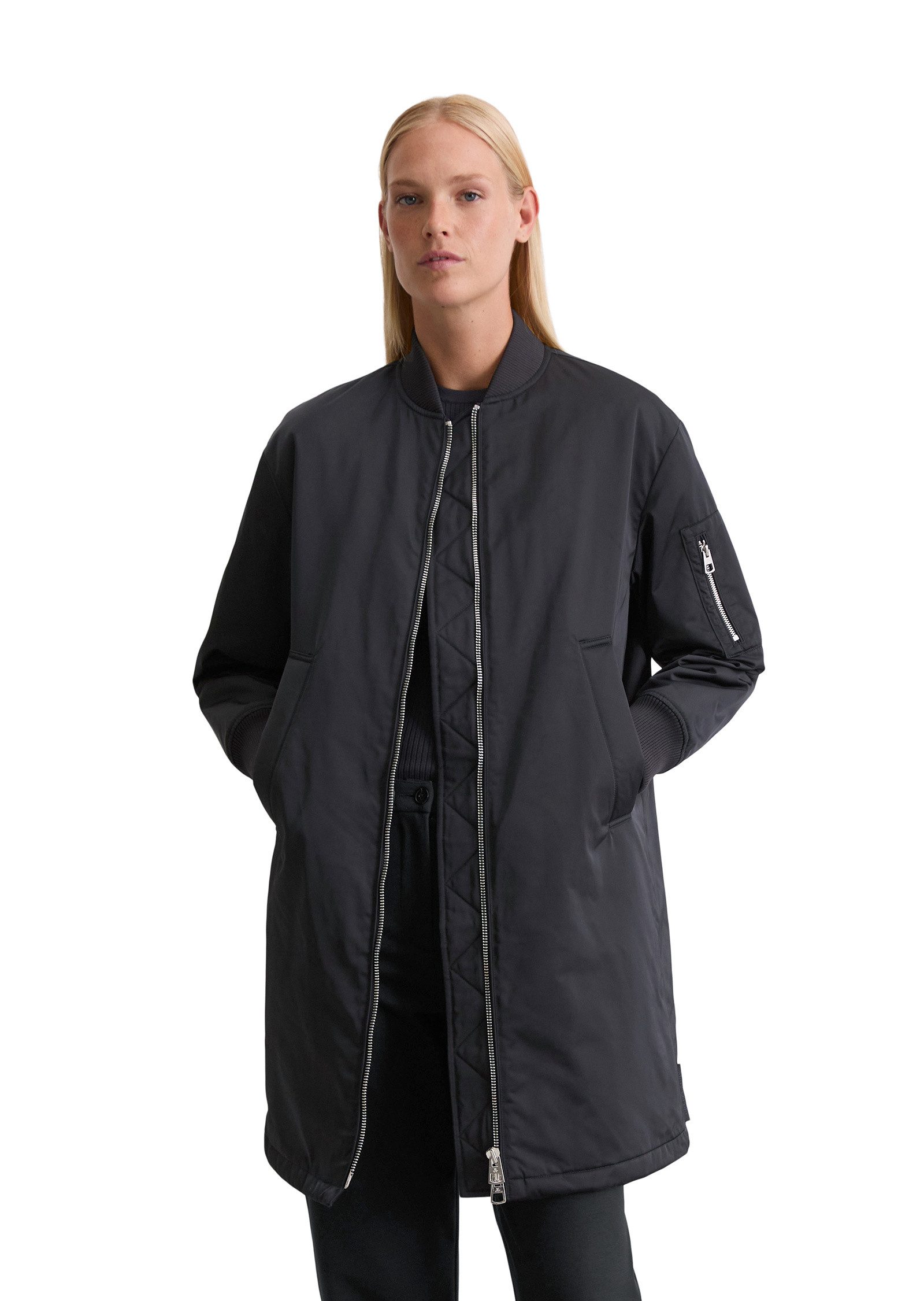 Marc O'Polo Kurzmantel aus recyceltem Polyester-Twill