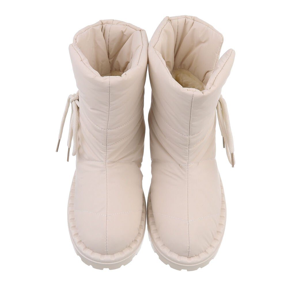 Ital-Design Damen Snowboots Freizeit Snowboots Flach Flache Stiefeletten in Beige