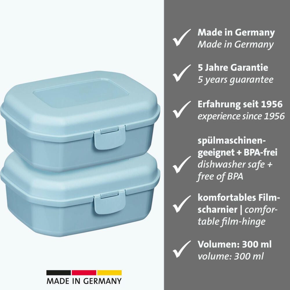 WESTMARK Lunchbox 2 Stk., Brotdosen/Snackboxen, mit Klick-Verschluss, Höhe: ca. 7,4 cm, PP