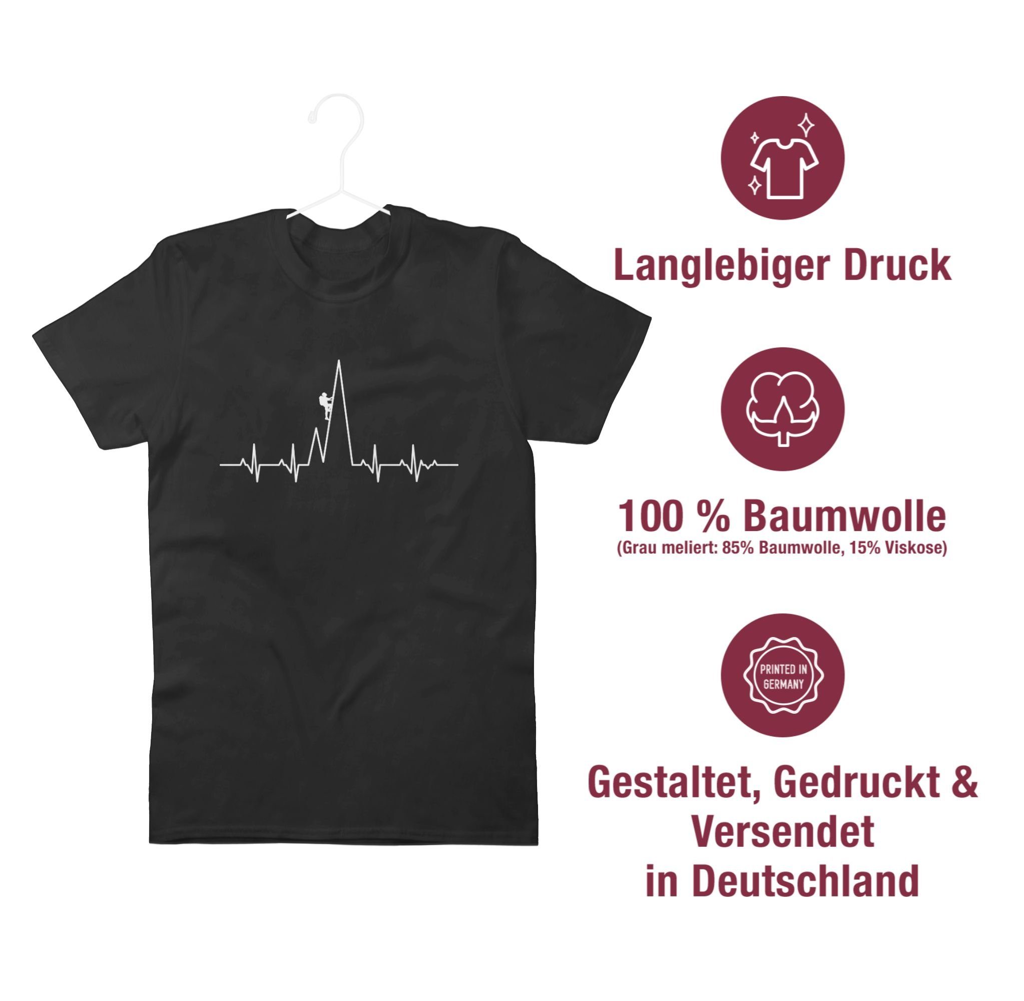 Sport Shirtracer Zubehör Schwarz T-Shirt 01 Herzschlag Kletterer