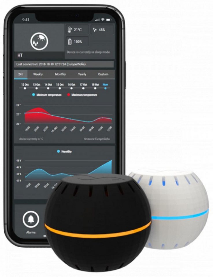 Thumbnail - Shelly Feuchtigkeitssensor Shelly H&T, WLAN Temperatur- und Luftfeuchtesensor, schwarz