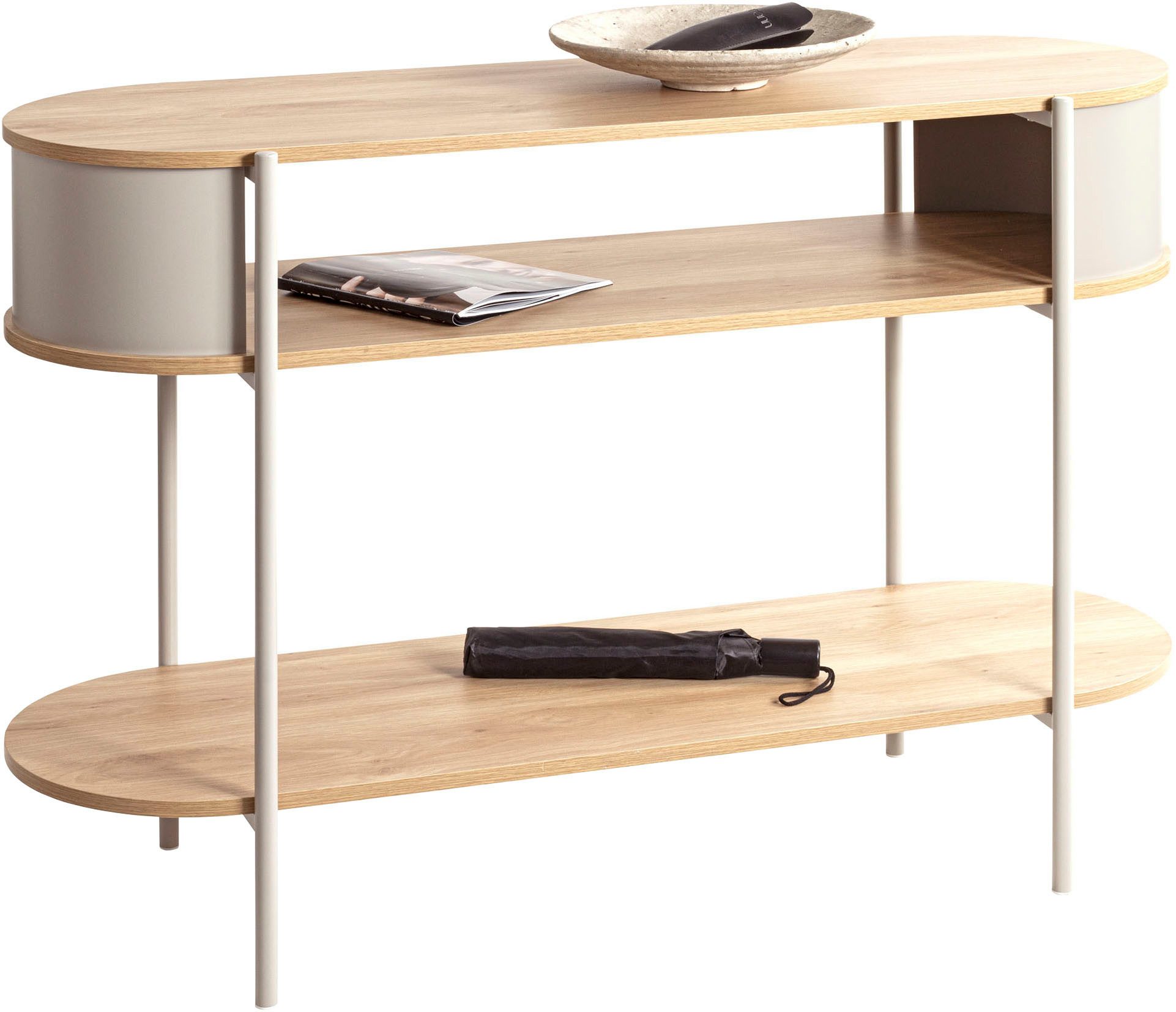 HAKU Konsolentisch Beistelltisch (1-St), oval - aus MDF Braun B/T/H 110/39/76 cm