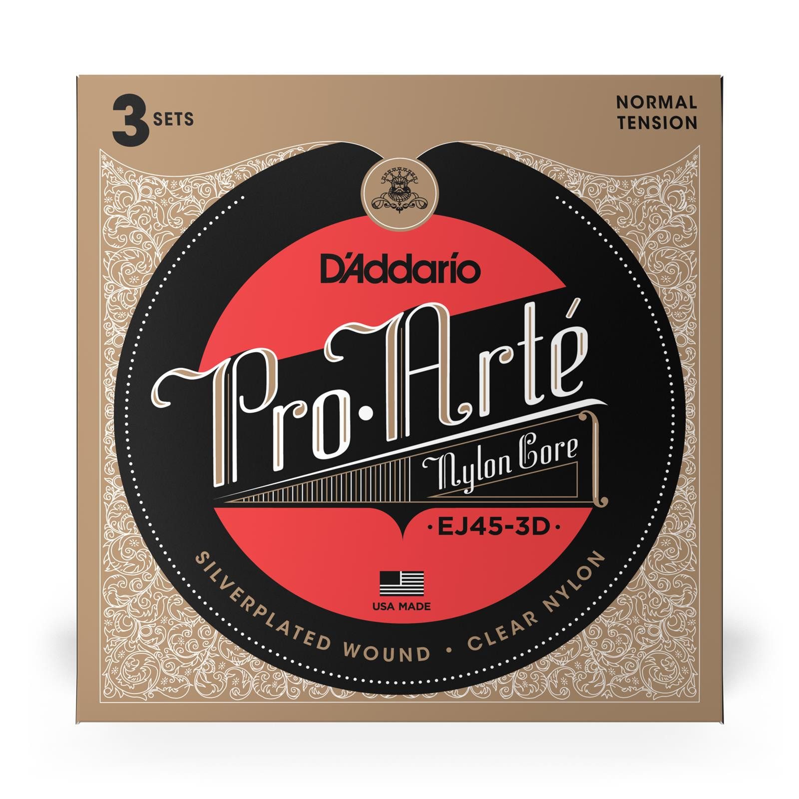 Daddario Saiten EJ45-3D Nylon Multi-Pack 3 Sätze