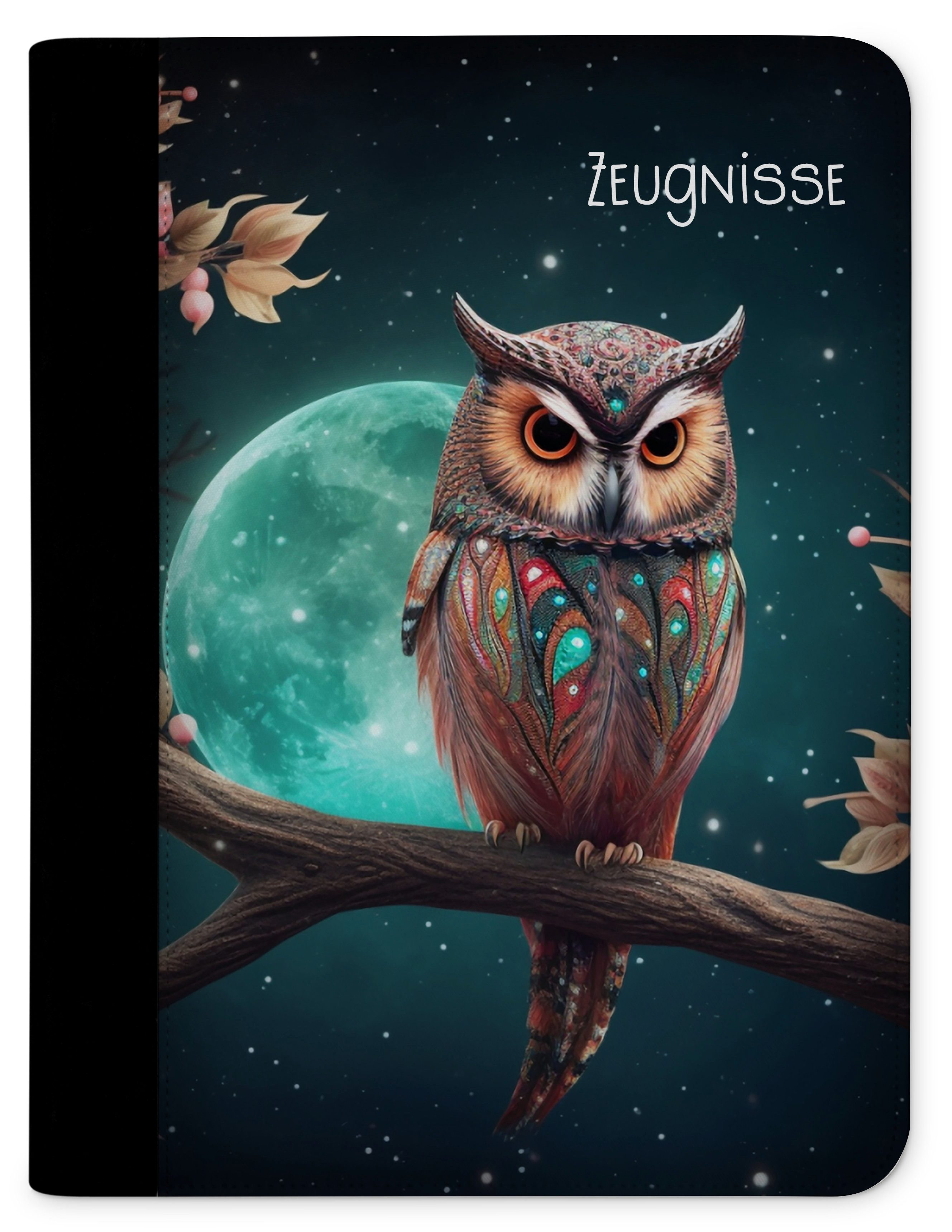 CreaDesign Schreibmappe Kinder Zeugnismappe, Dokumentenmappe, Ordner A4, Eule Vollmond (1-St)