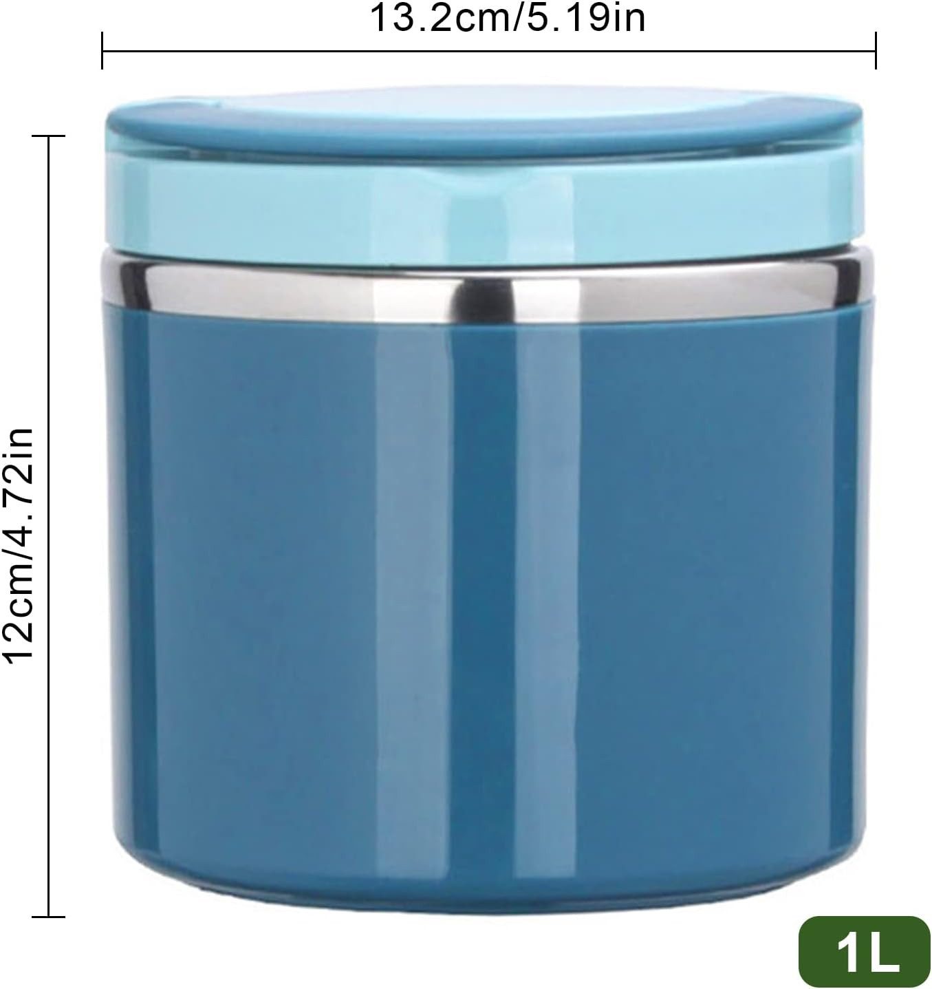 FELIXLEO Thermobehälter Thermobehälter 1000ml Edelstahl mit Löffel für Essen Warmhaltebox, (1-tlg) – Bild 2 von 5