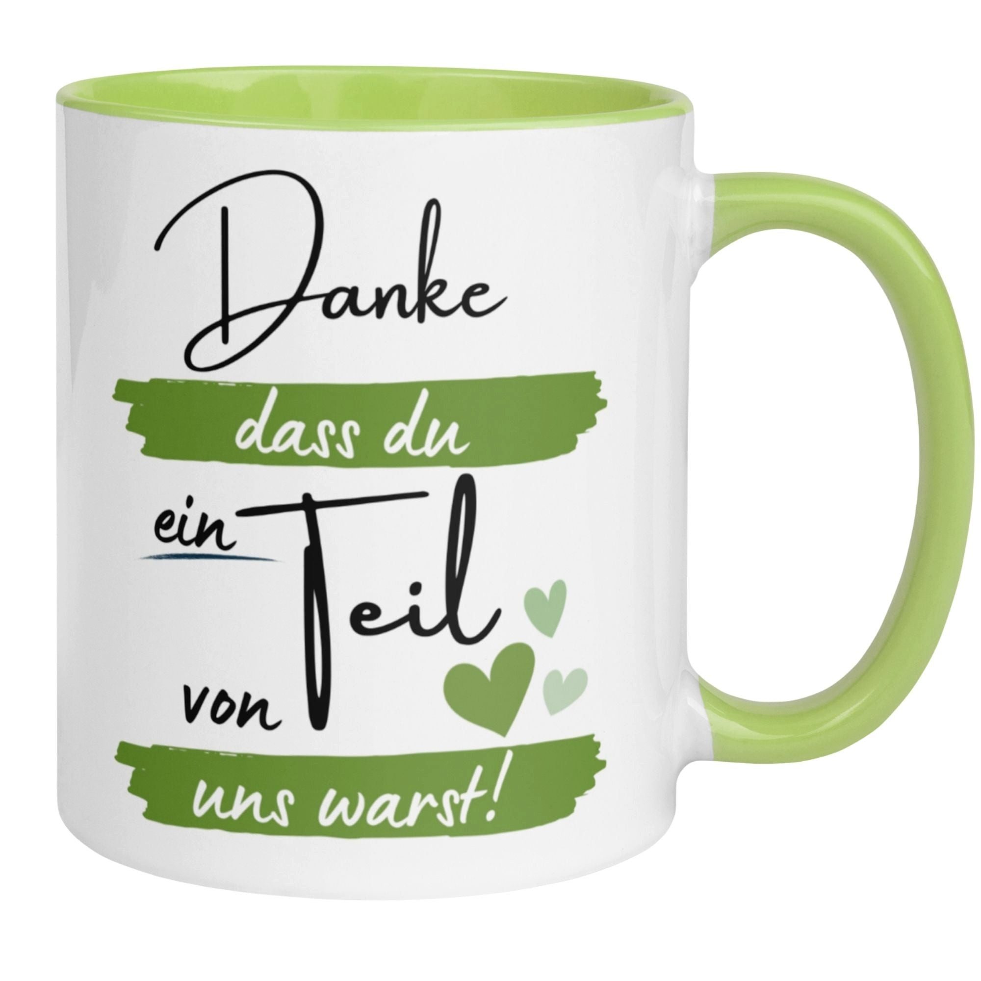 Momentals Tasse Danke dass du ein Teil von uns warst – Geschenk zum Abschied Kollegen, Gratis Versand · Links-&Rechtshänder · Spülmaschinenfest