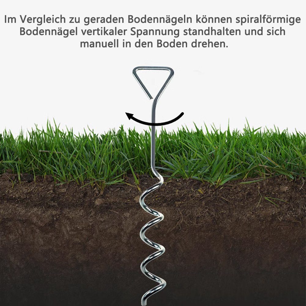 HAFIX Bodenanker 2er Set - 370x75mm, Spirale Für Trampolin, Pool, Pavillon