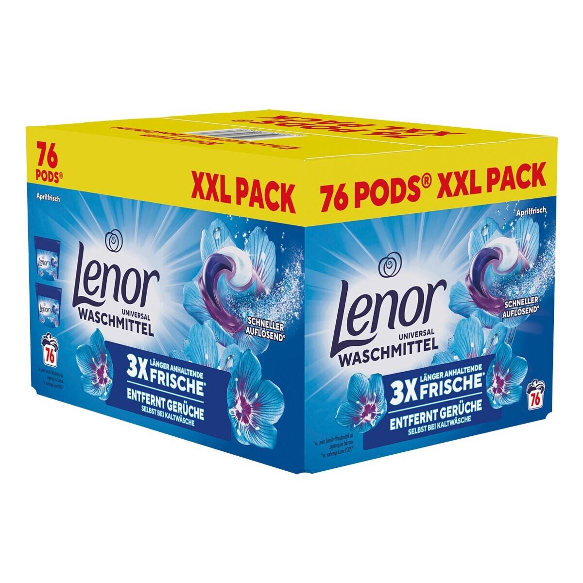 LENOR Aprilfrisch Vollwaschmittel (All-in-1 PODS®, 76 WL / 2x 38 PODS)