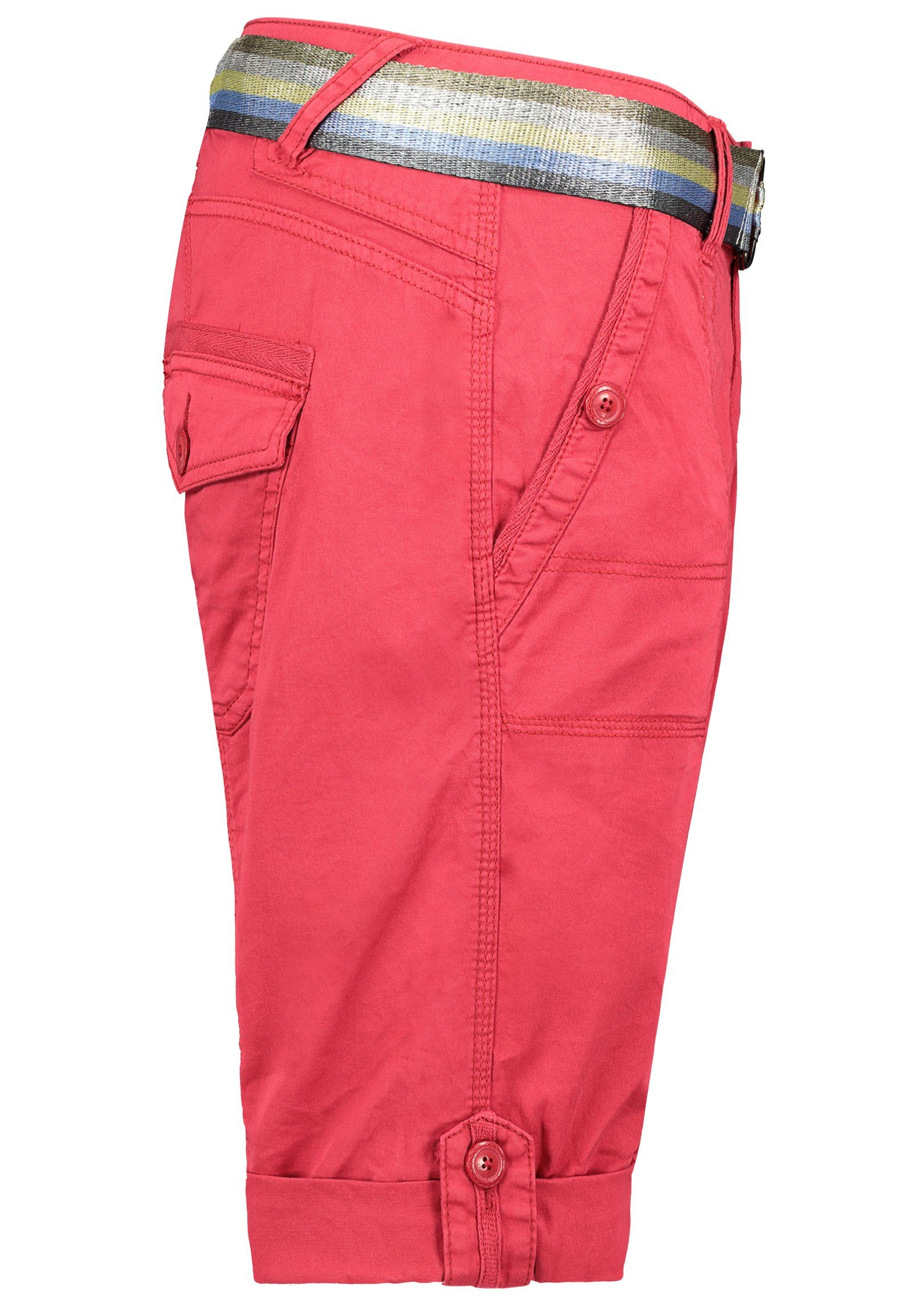 Fresh Made mit red Bermuda Gürtel Bermudas glänzendem