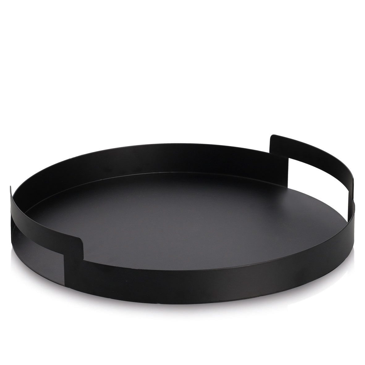 Zeller Present Tablett Serviertablett, Metall, schwarz, Metall, (1-tlg), Ø33x5,5 cm