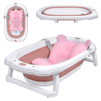 AUFUN Babybadewanne Baby Badewanne PP&TPE Babywanne Badewannensitz, Faltbare