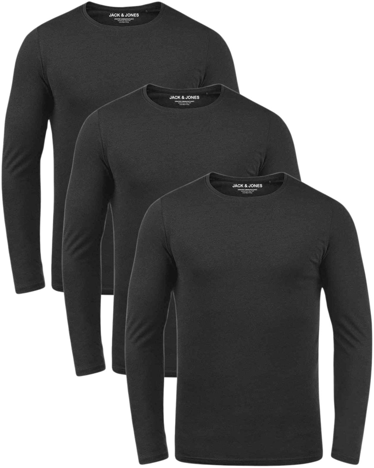 Jack & Jones Langarmshirt (Spar-Set, 3er-Pack) Basic Shirt mit Rundhalsausc günstig online kaufen