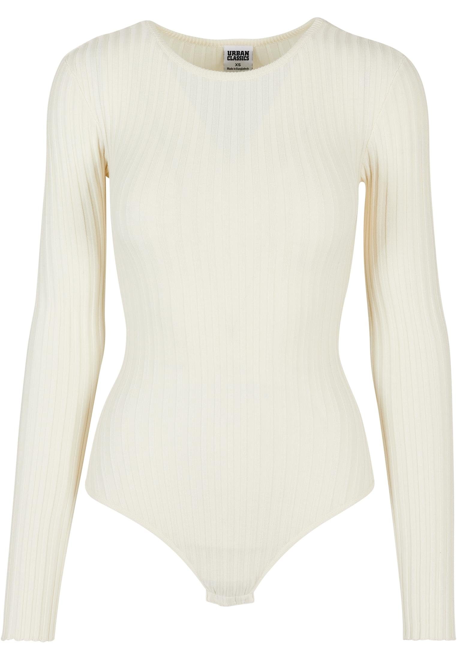 URBAN CLASSICS Langarmshirt Damen Ladies Rib Knit Longsleeve Body (1-tlg) whitesand