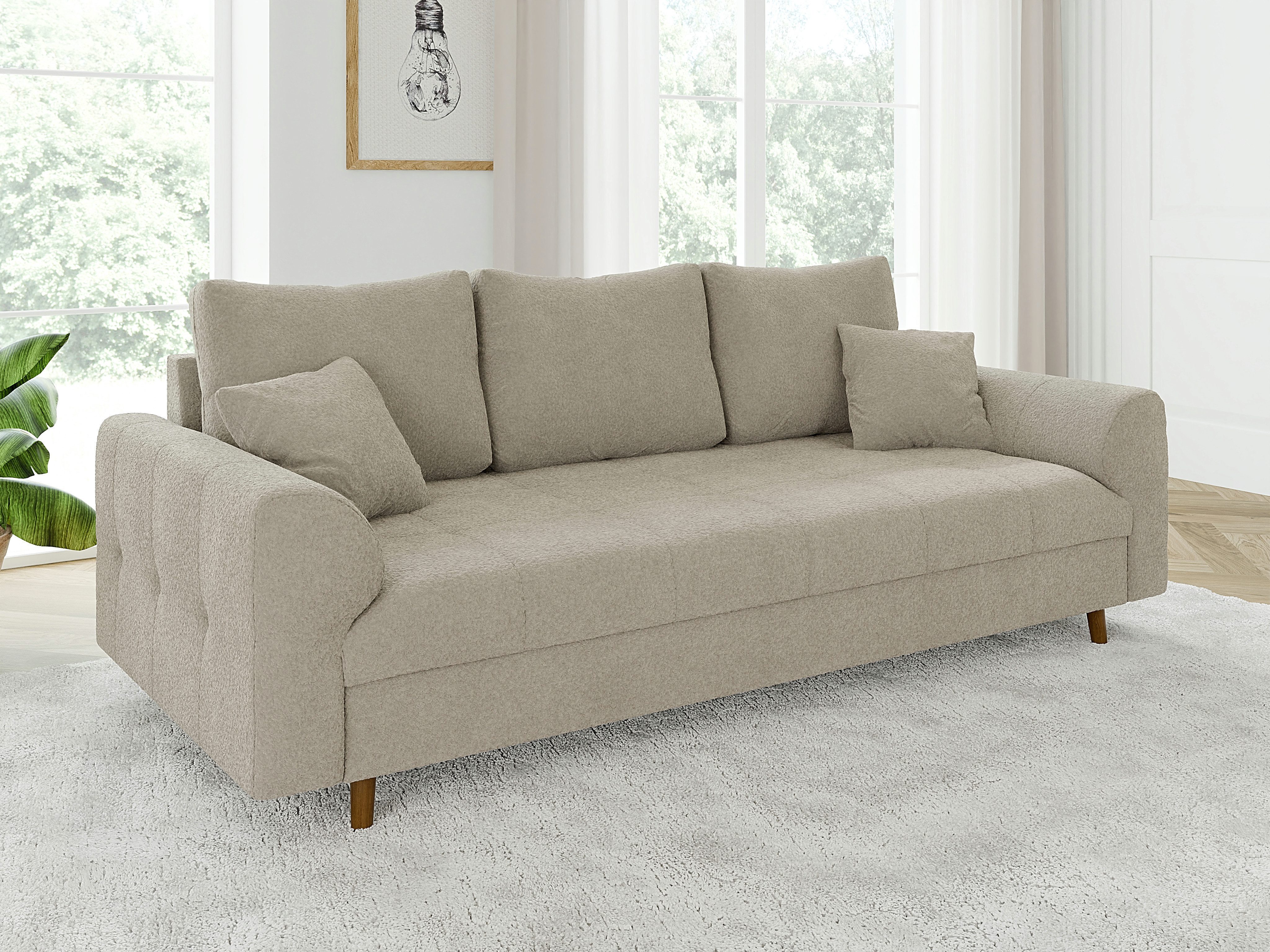 S-Style Möbel 3-Sitzer Sofa Leif mit Holzfüßen im skandinavischen Stil aus günstig online kaufen
