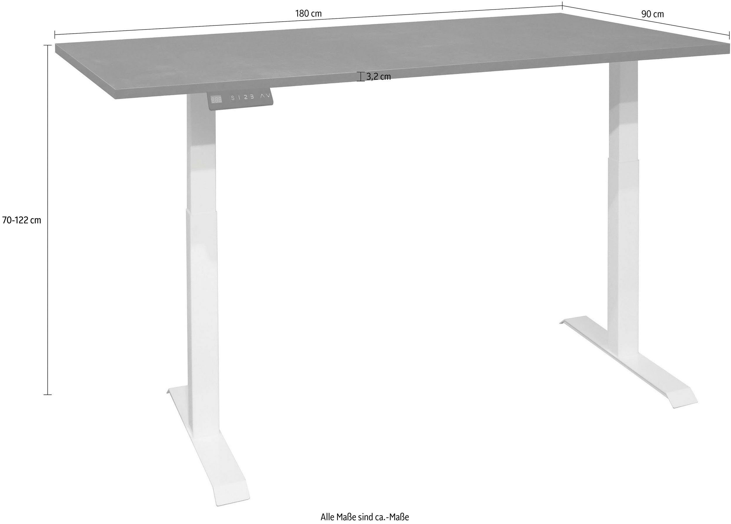 Mäusbacher Schreibtisch weiß matt cm, schwarz 160 Office, weiß elektrisch matt | lack Big Breite / lack höhenverstellbar System matt