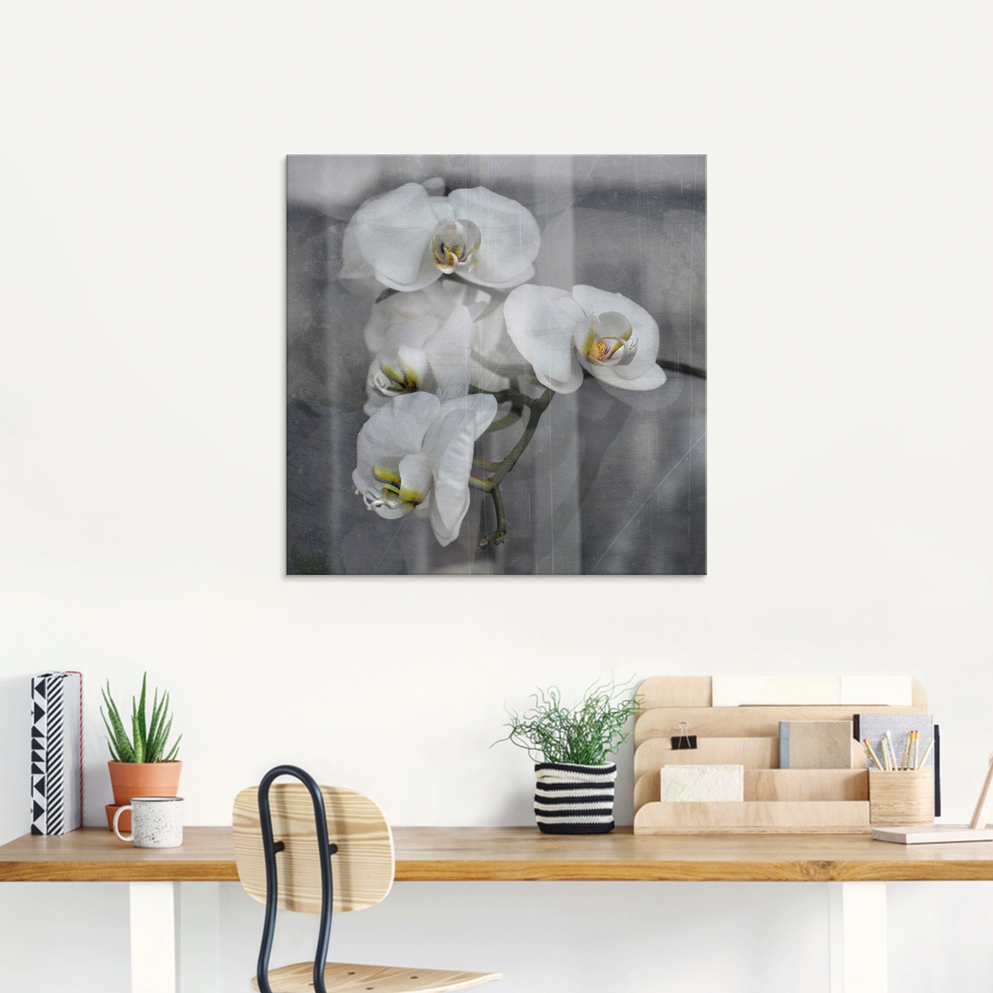 Artland Glasbild Weisse Orchideen - white Orchid, Blumen (1 St), in verschiedenen Größen