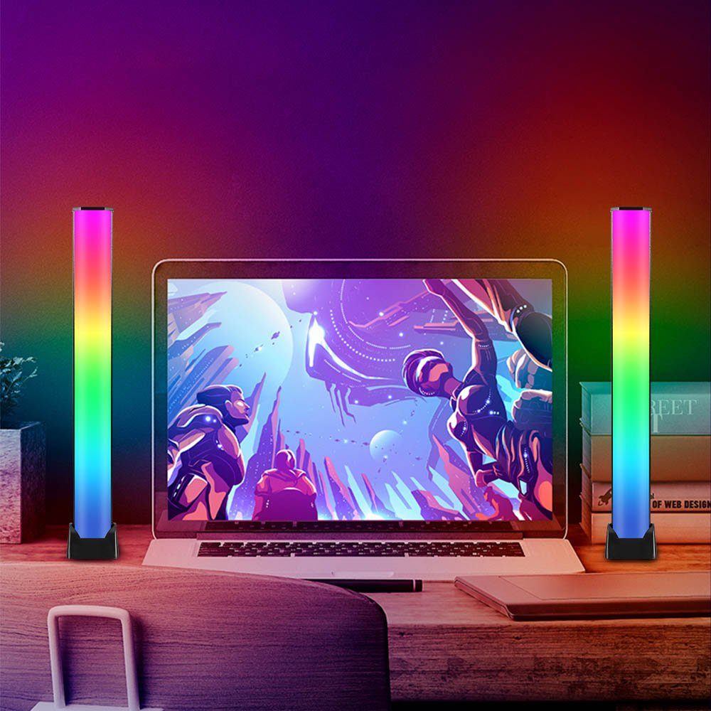 LED Zimmer Lichtleiste Streifen Atmosphäre Musik Deko, Rosnek RGB, LED Stripe Desktop Sync Gaming Rhythmus,Für