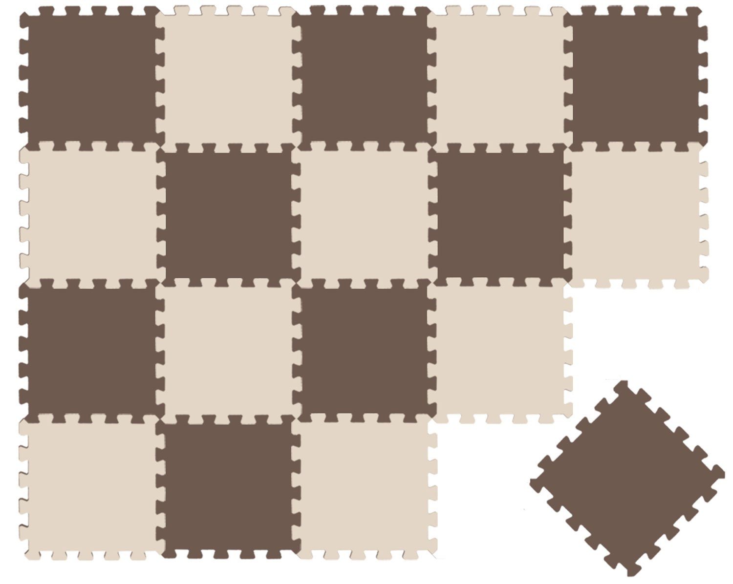 LittleTom Puzzlematte ab dem 1. Tag - 18 Teile Baby Spielmatte - 30 x 30 Kinder Krabbelmatte, (18-tlg), Spielunterlage für Babys und Kleinkinder - Kinderzimmer Puzzleteppich